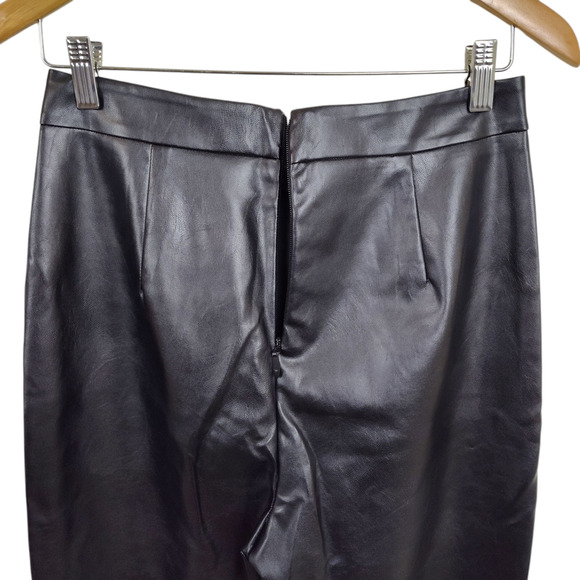 WHITE FOX VEGAN FAUX LEATHER PANTS HIGH RISE BOOT CUT WOMEN'S MEDIUM  BLACK NWT - Picture 7 of 16